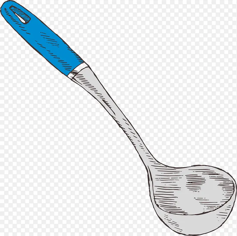 素描灰色汤勺