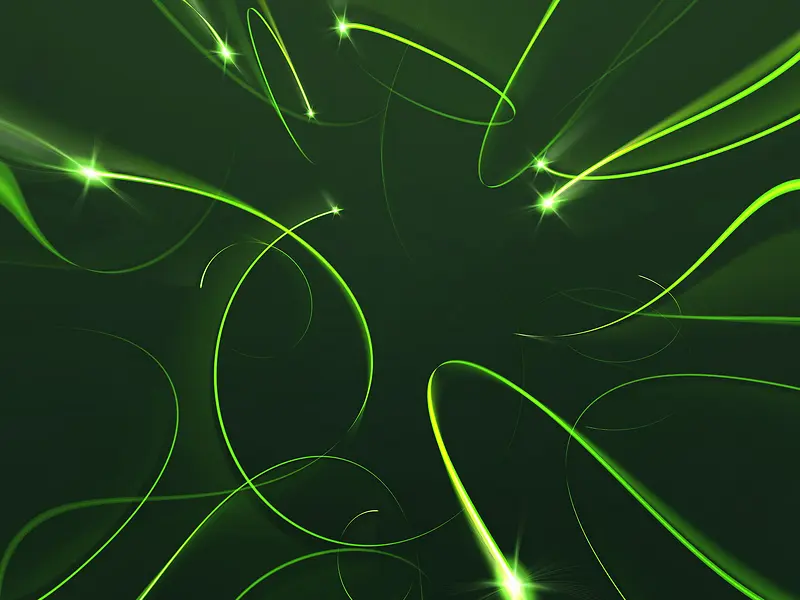绿色光效线条抽象壁纸