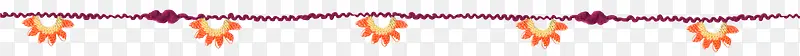 手工纺织橙色花纹装饰花边