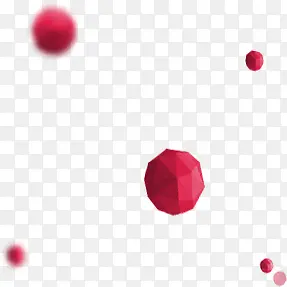 红色立体卡通圆球