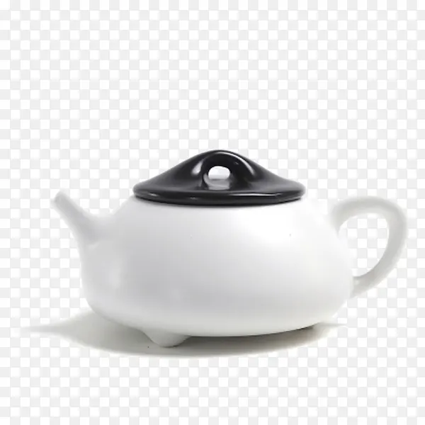 创意黑白定窑石瓢壶陶瓷茶壶