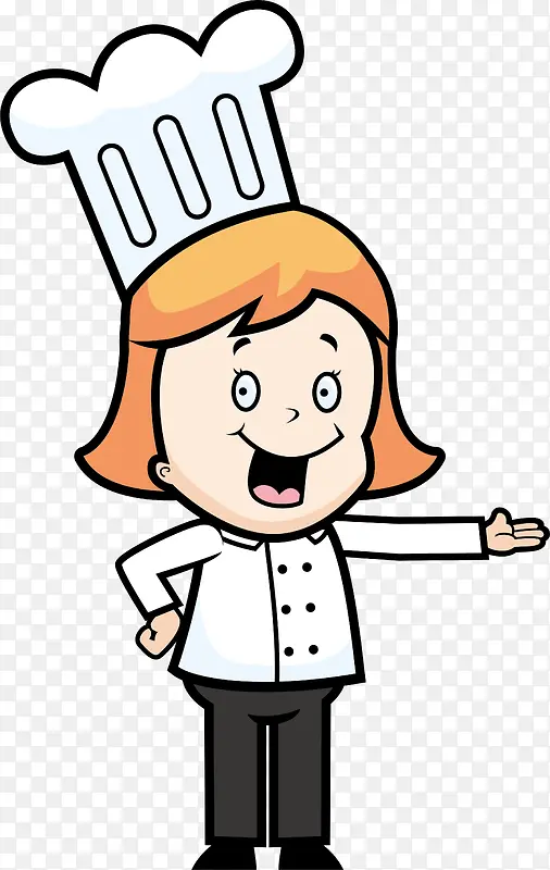 卡通可爱女厨师