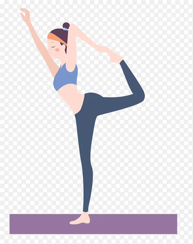 全民健身日女孩瑜伽插画