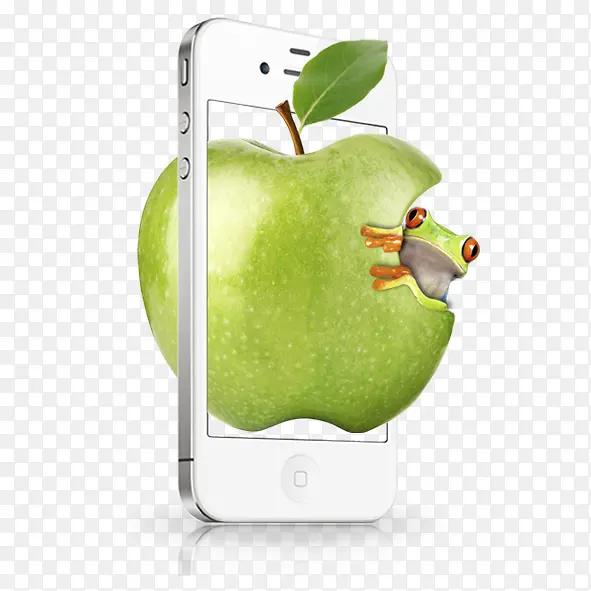 苹果青色苹果手机框青蛙