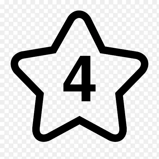 数字符号4五角星图标