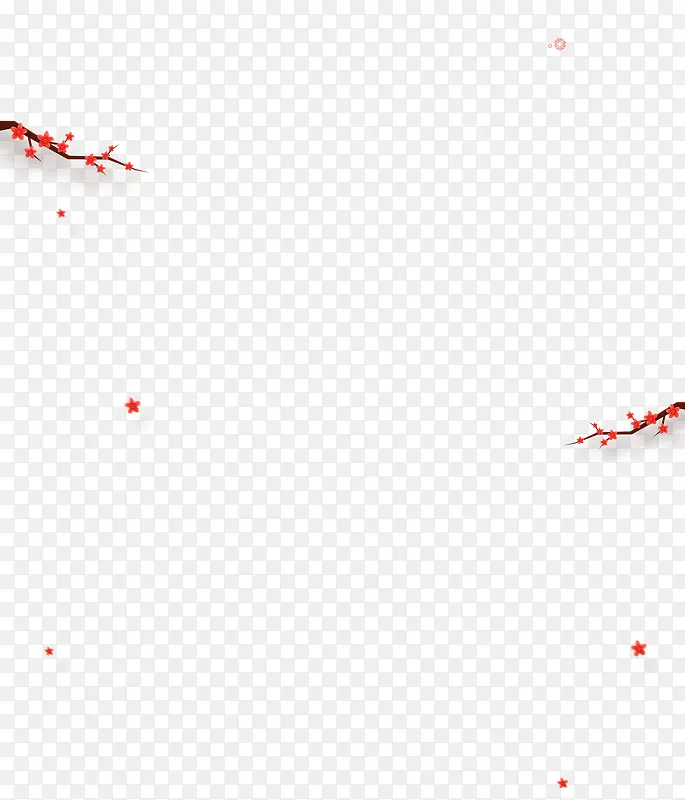 古风红色梅枝图案
