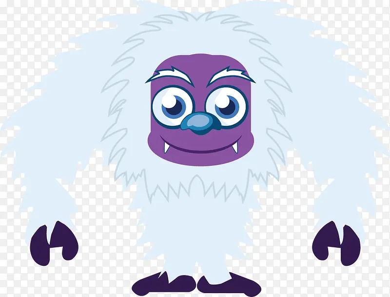 紫色猿人卡通雪怪