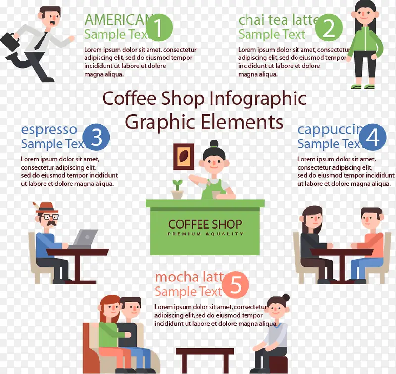 创意咖啡商务信息图