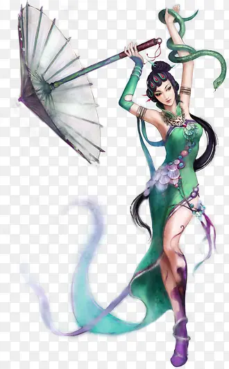立绘原画游戏拿着雨伞的美女图片