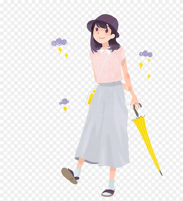 拿着伞的女人PNG图片素材下载_图片编号9414900-PNG素材网