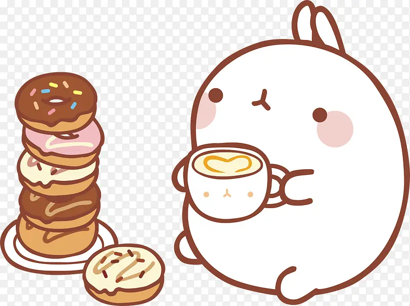 小兔子咖啡甜甜圈