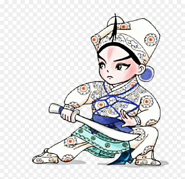 手绘京剧卡通武生PNG图片素材下载_图片编号9416996-PNG素材网