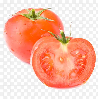 一个对半切开的西红柿