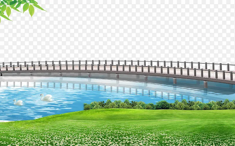 草地风景桥