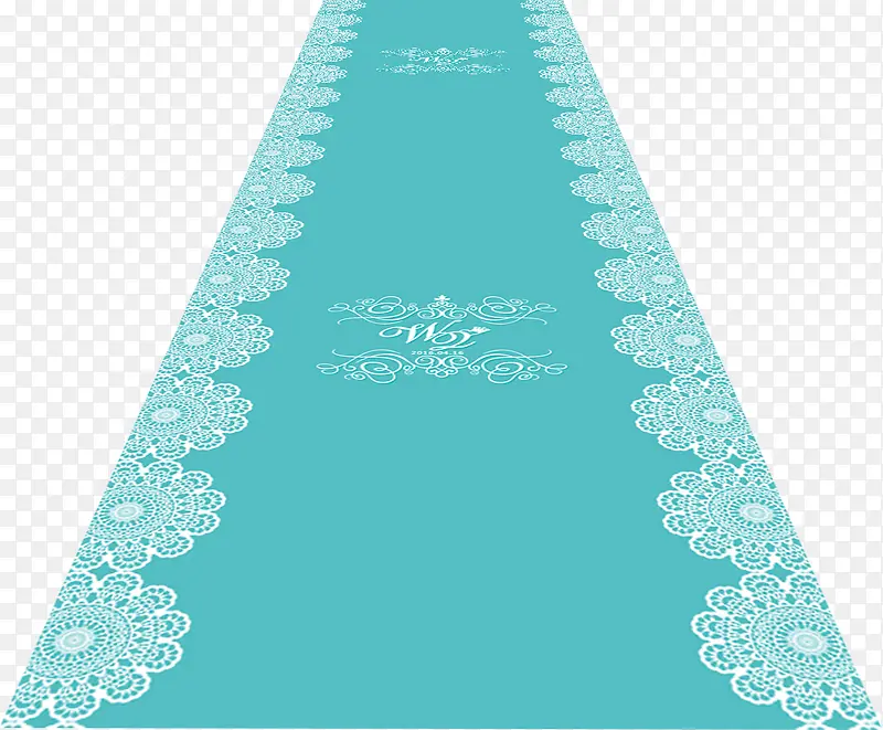 蓝色婚礼地毯设计