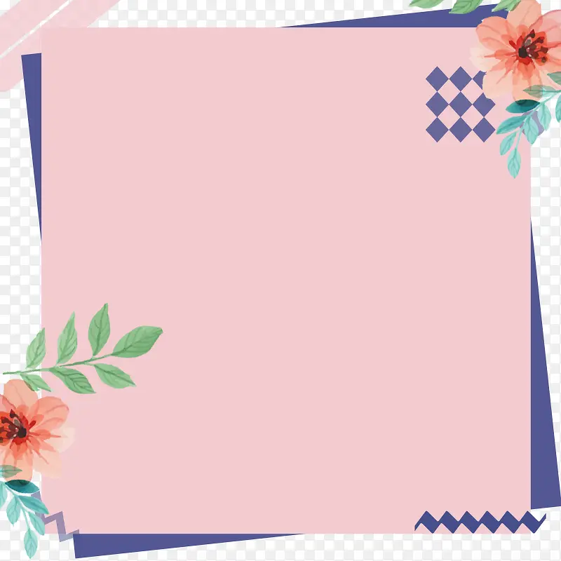 粉色花卉边框纹理