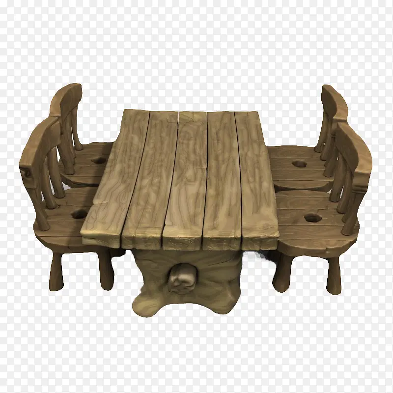一排木头咖啡桌椅