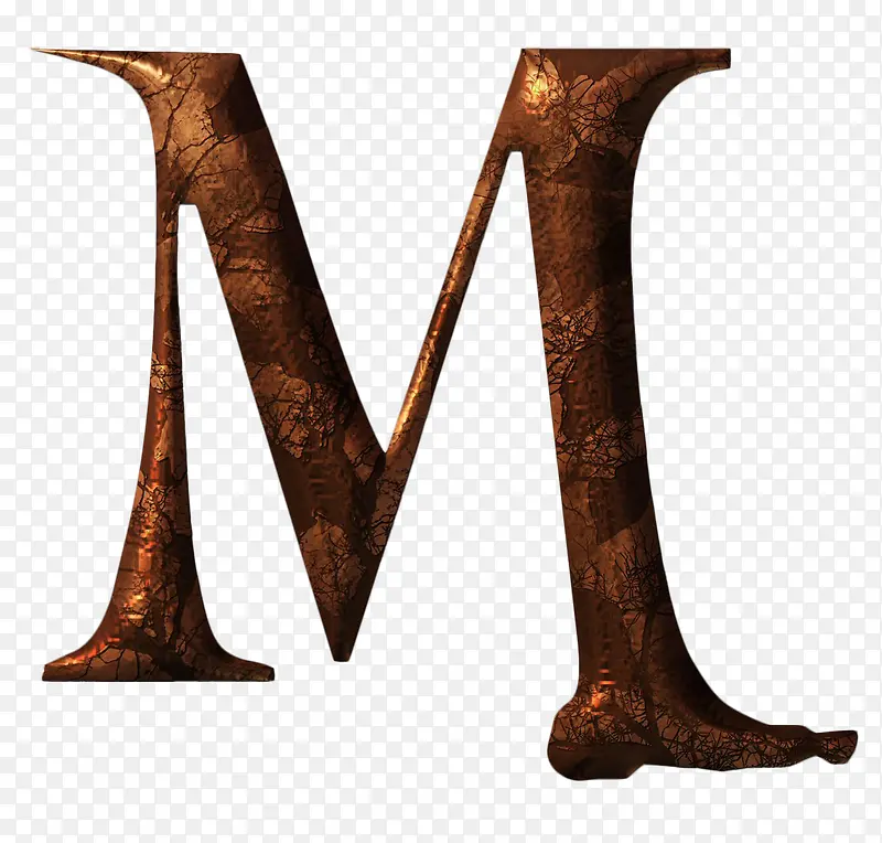复古金属质感字母M