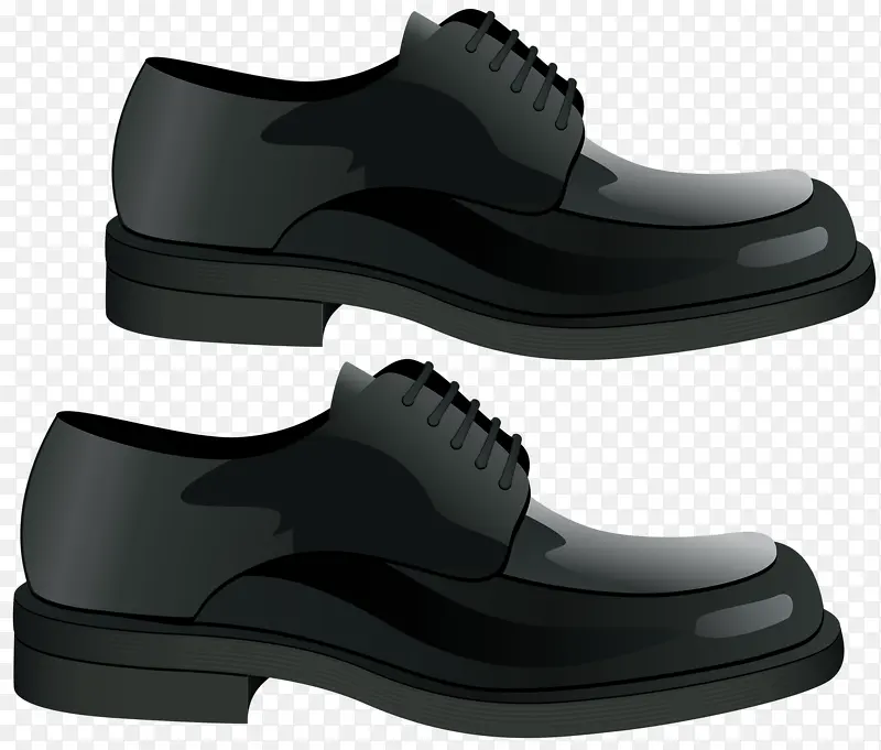 一双黑皮鞋