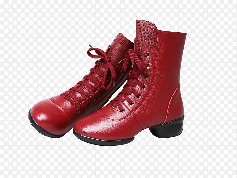 一双红色真皮鞋素材