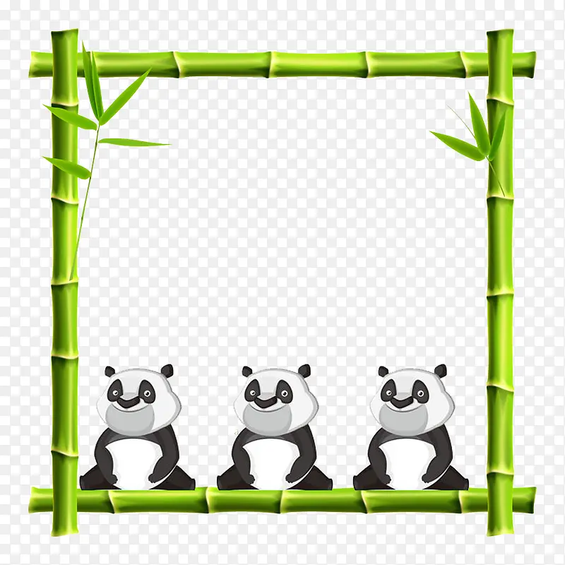 熊猫竹子相框