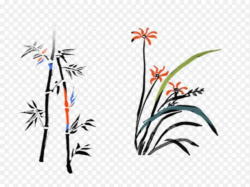 竹子和花
