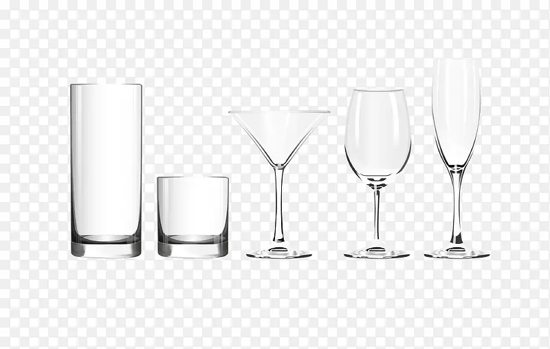 透明玻璃杯子矢量图