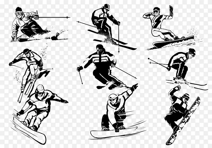 滑雪运动剪影