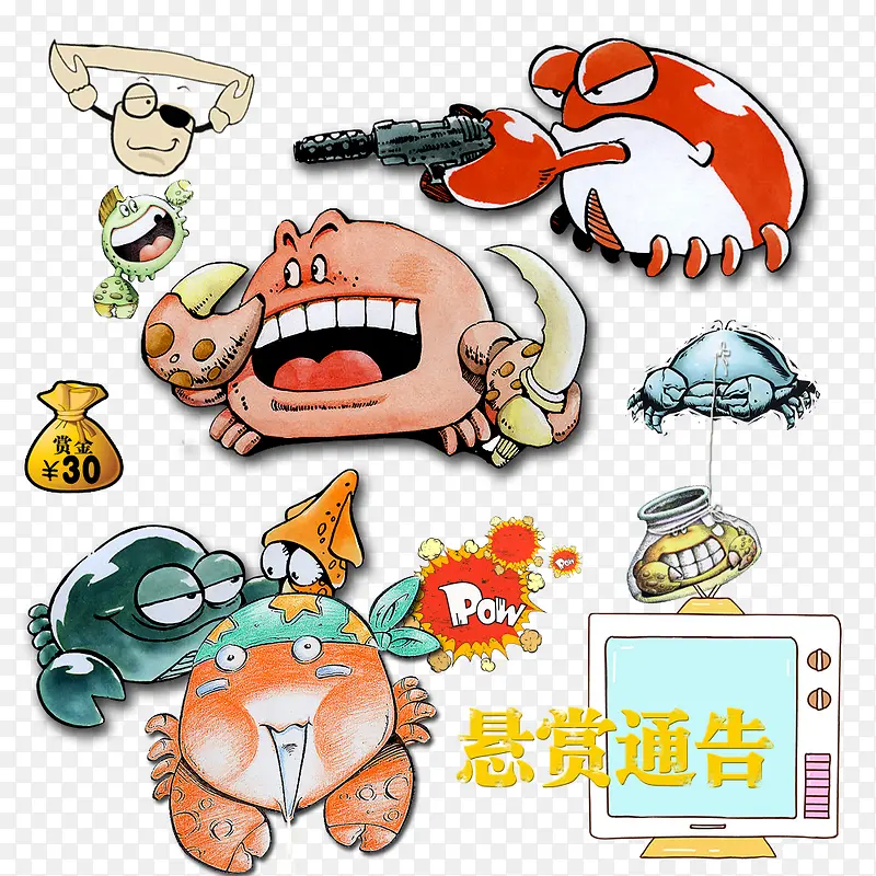卡通海鲜