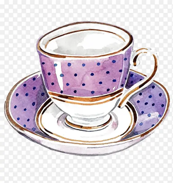紫色茶杯