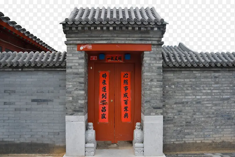 中国特色庭院对联仿古大红门