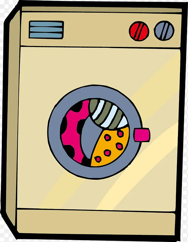 卡通矢量PNG洗衣机