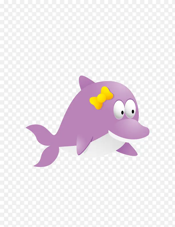 海豚 淡紫色 矢量图 卡通图案