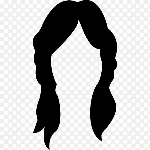 女性的黑色长发图标