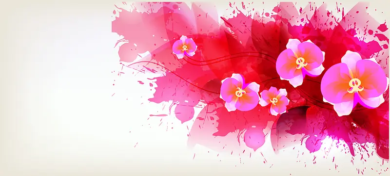 水彩花卉banner背景