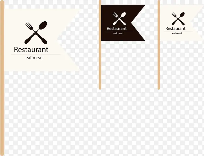 矢量餐厅小旗