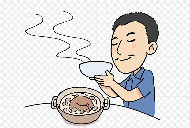 喝汤的男人PNG图片素材下载_图片编号9437163-PNG素材网