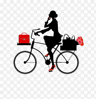 骑着老式自行车的女人