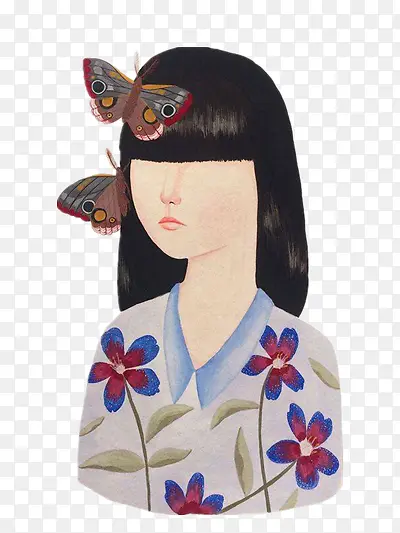 少女与蝴蝶