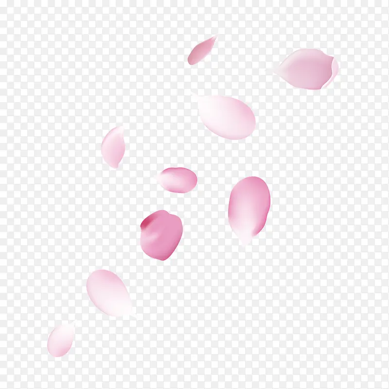 水彩粉色卡通花瓣