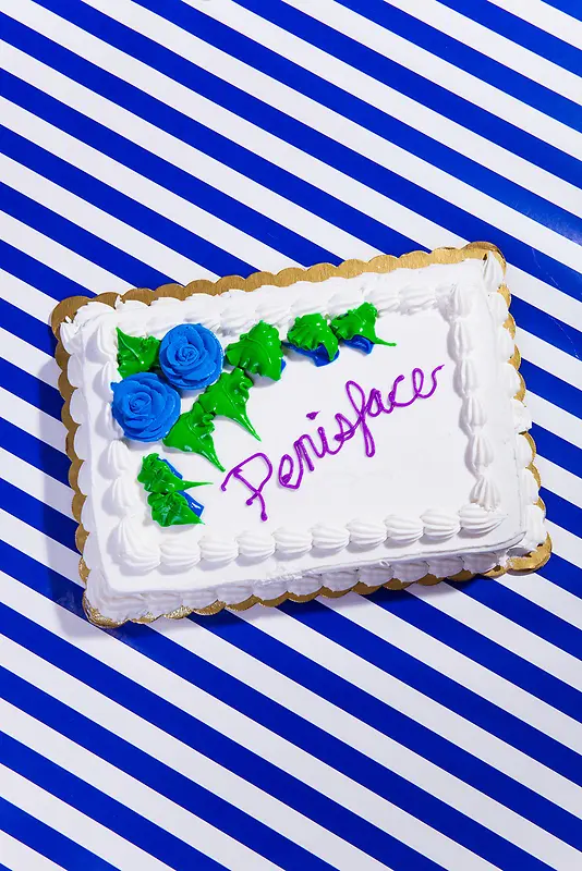 蓝色玫瑰花蛋糕海报背景