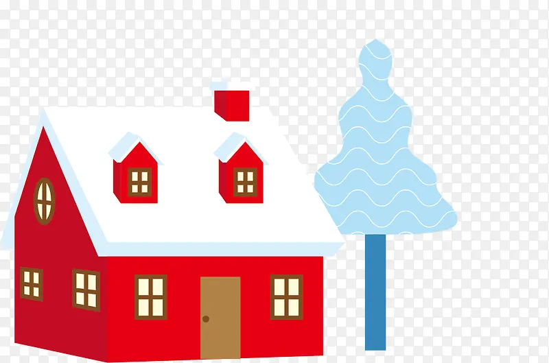 房子大雪冬季素材