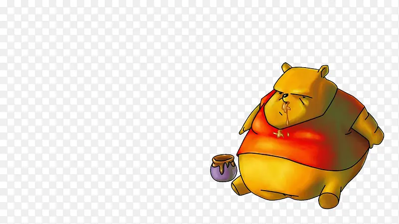 胖子黄色小熊蜂蜜罐
