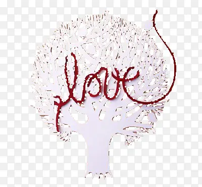 白色树上的爱