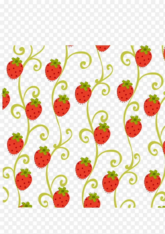 红色草莓底纹