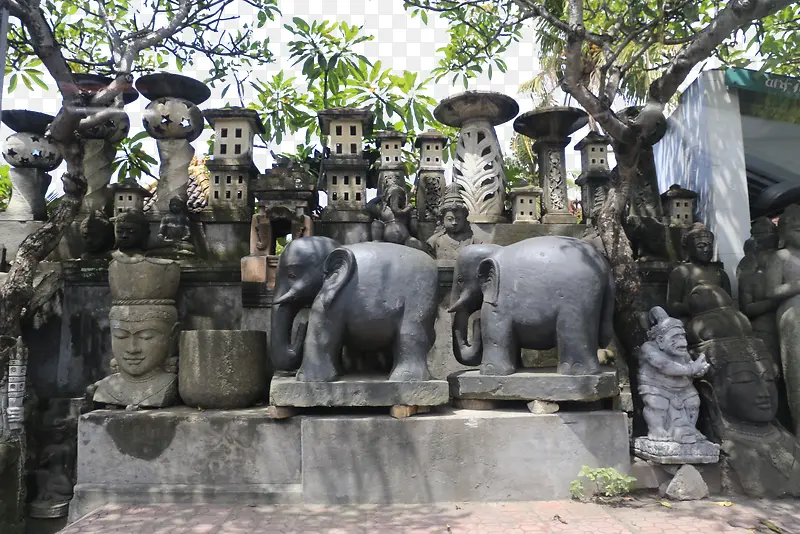 巴厘岛象窟雕塑