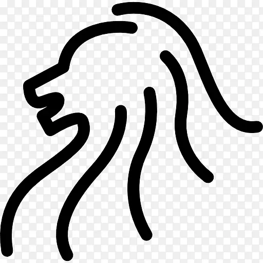 狮子头的侧面轮廓图标