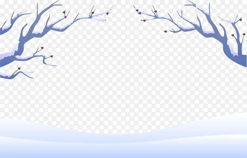 冬季雪地梅花