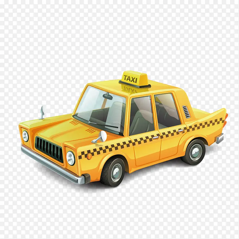 怀旧欧洲老式黄色出租汽车