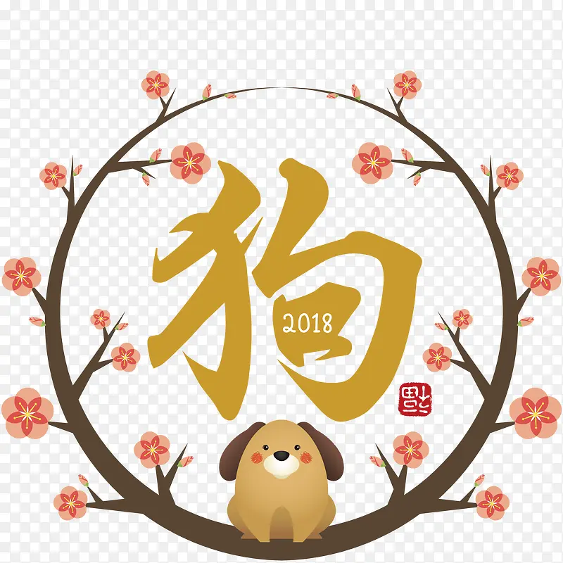 狗年装饰新春主题图案